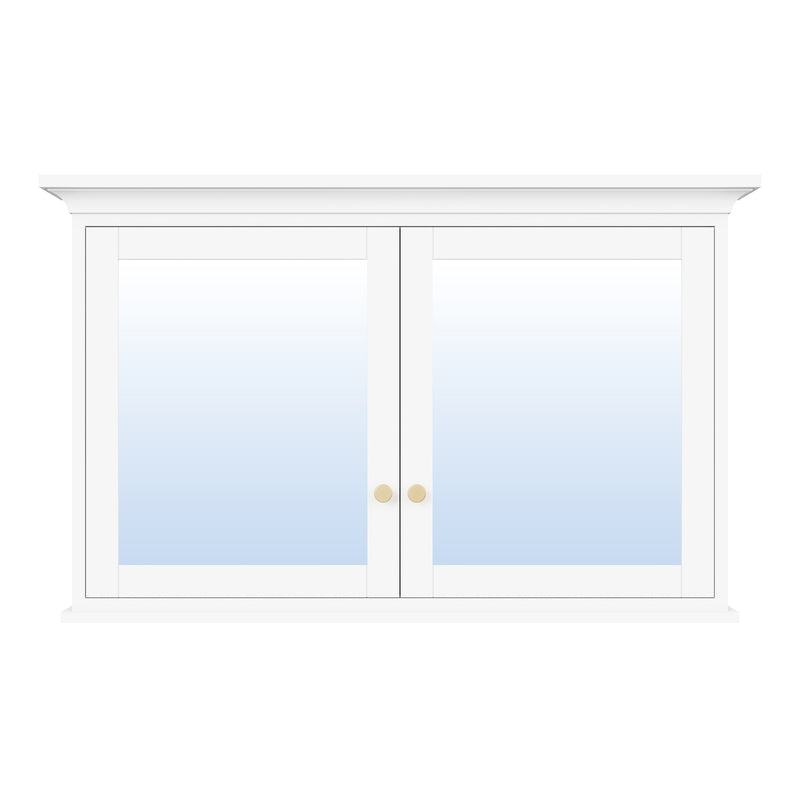 48 in.W x 30 in.H Vertical Z-Bar Mounting Bathroom Wood Medicine Cabinet with Mirror in White