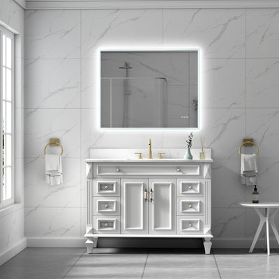 40 in. W x 32 in. H Rectangular Frameless Anti-Fog LED Light Dimmable Wall Mount Premium Bathroom Vanity Mirror