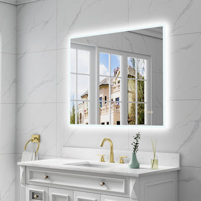40 in. W x 32 in. H Rectangular Frameless Anti-Fog LED Light Dimmable Wall Mount Premium Bathroom Vanity Mirror