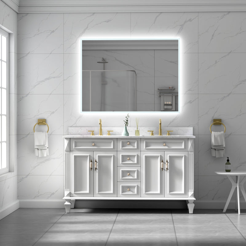 48 in. W x 36 in. H Rectangular Frameless Anti-Fog LED Light Dimmable Wall Mount Premium Bathroom Vanity Mirror