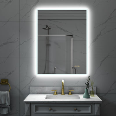 28 in. W x 36 in. H Rectangular Frameless Anti-Fog LED Light Dimmable Wall Mount Premium Bathroom Vanity Mirror
