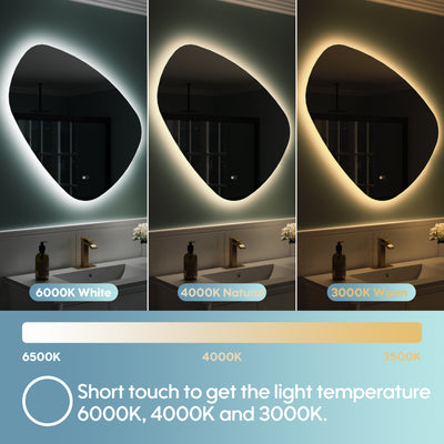 32 in. W x 30 in. H Frameless Anti-Fog LED Light Dimmable Bathroom Vanity Mirror
