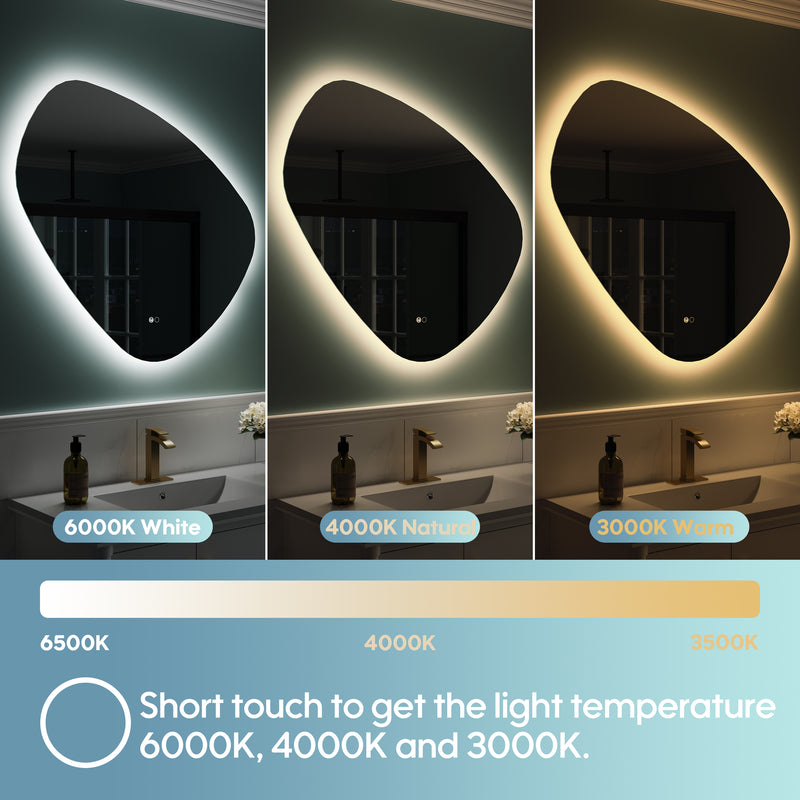 32 in. W x 30 in. H Frameless Anti-Fog LED Light Dimmable Bathroom Vanity Mirror