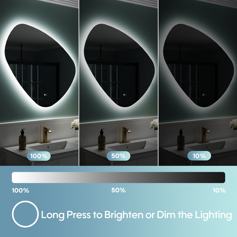 32 in. W x 30 in. H Frameless Anti-Fog LED Light Dimmable Bathroom Vanity Mirror