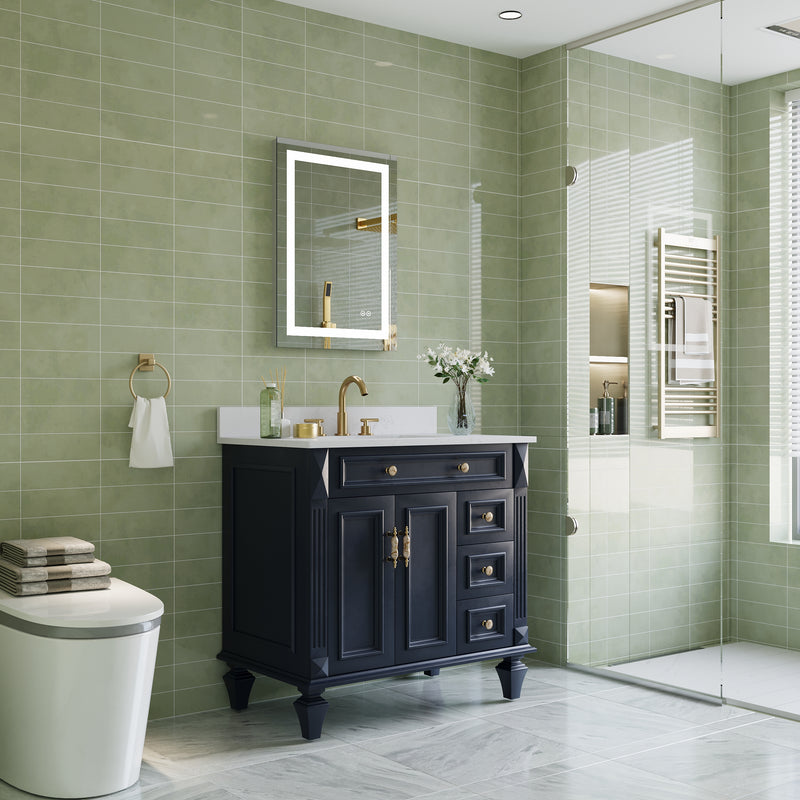20 in. W x 28 in. H Frameless Rectangular LED Light Bathroom Mirror