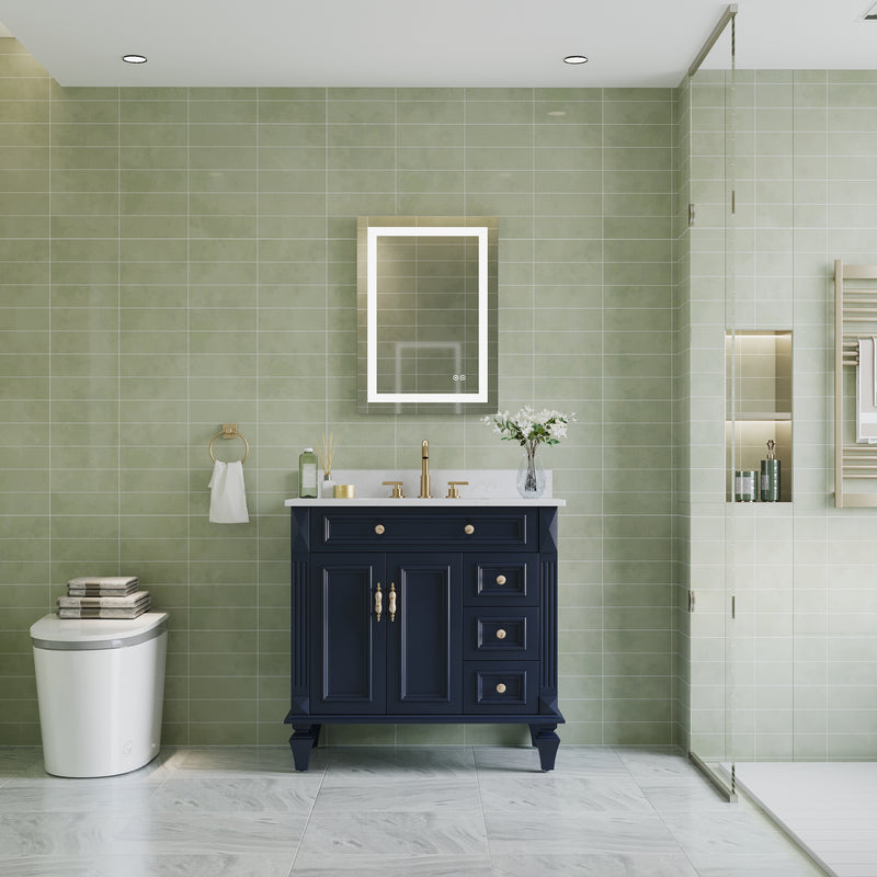 20 in. W x 28 in. H Frameless Rectangular LED Light Bathroom Mirror