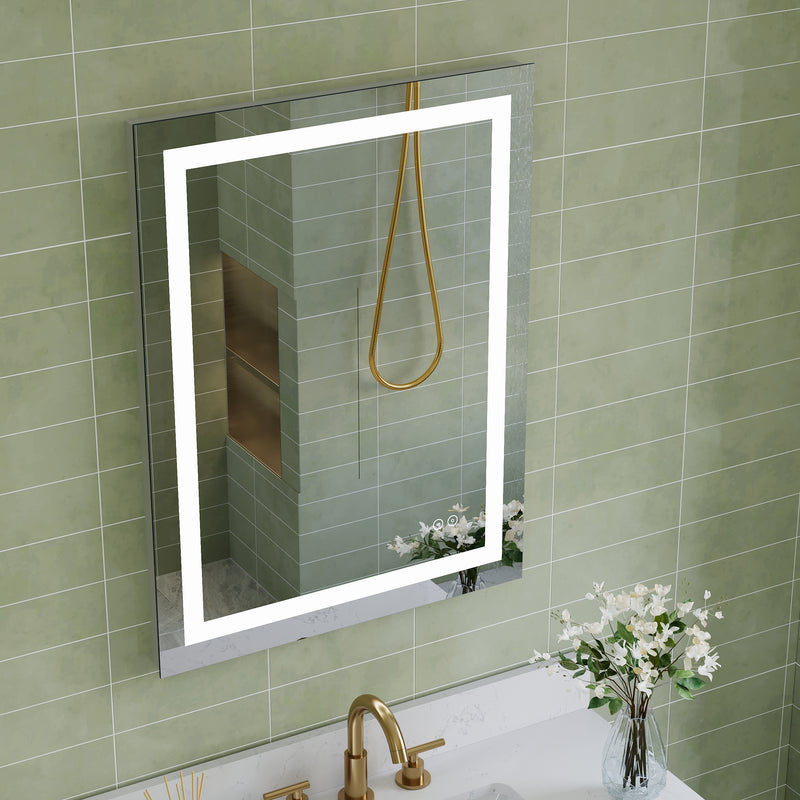 24 in. W x 32 in. H Frameless Rectangular LED Light Bathroom Mirror