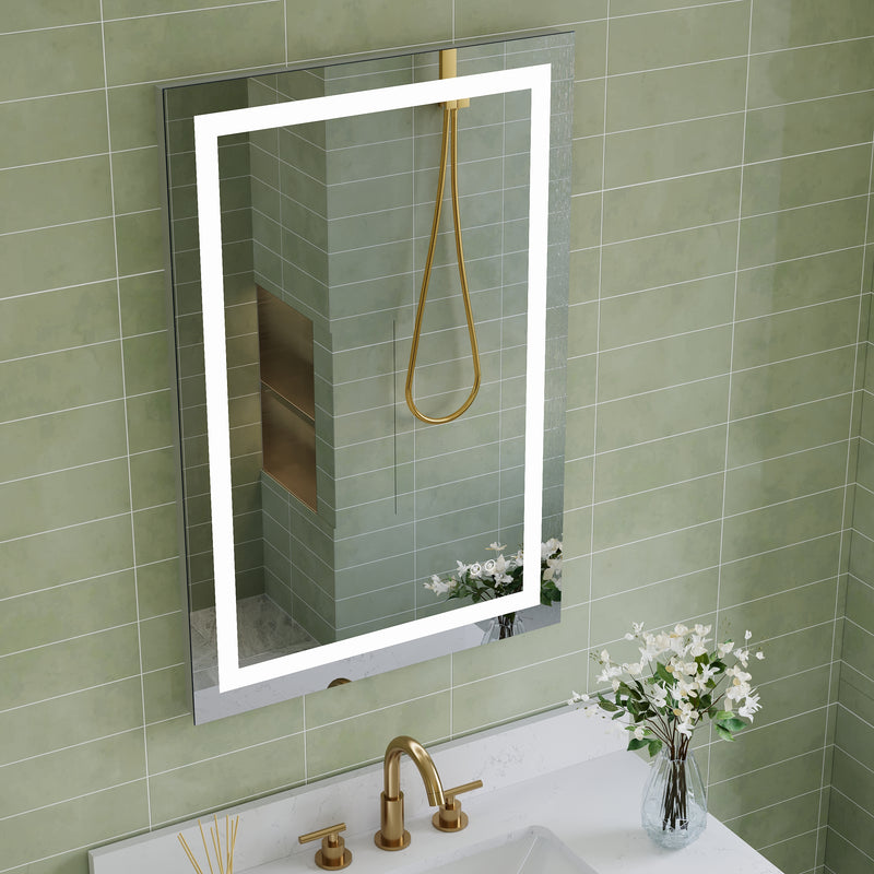 24 in. W x 36 in. H Frameless Rectangular LED Light Bathroom Mirror