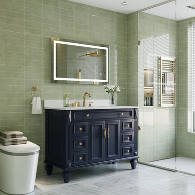 40 in. W x 24 in. H Frameless Rectangular LED Light Bathroom Mirror