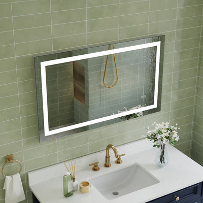40 in. W x 24 in. H Frameless Rectangular LED Light Bathroom Mirror