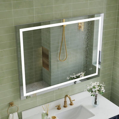 48 in. W x 36 in. H Frameless Rectangular LED Light Bathroom Mirror