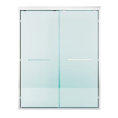56–60 Inch Double Sliding Shower Door with Chrome Aluminum Alloy Frame and 5/16" Tempered Clear Glass