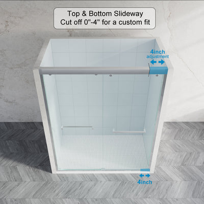 56–60 Inch Double Sliding Shower Door with Chrome Aluminum Alloy Frame and 5/16" Tempered Clear Glass