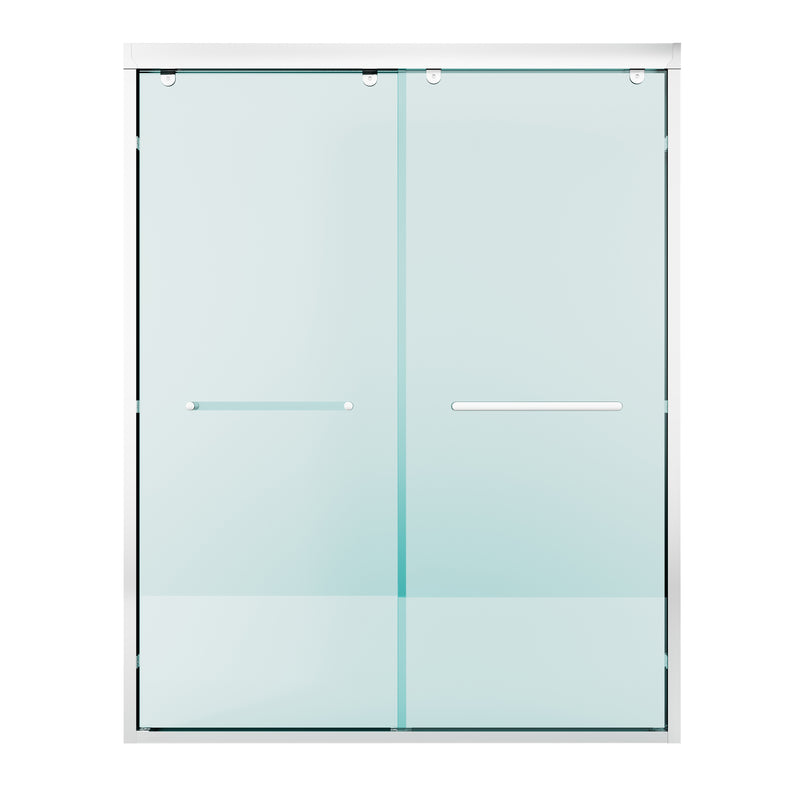 56–60 Inch Double Sliding Shower Door with Chrome Aluminum Alloy Frame and 5/16" Tempered Clear Glass