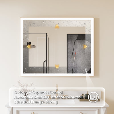 40 in. W x 32 in. H Aluminium Framed Rectangular LED Light Bathroom Vanity Mirror