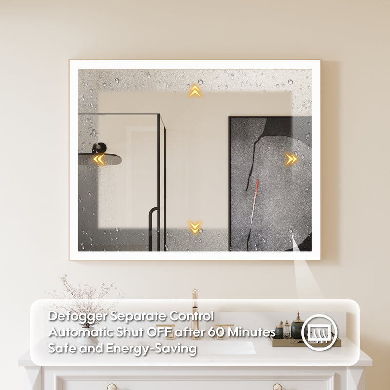 40 in. W x 32 in. H Aluminium Framed Rectangular LED Light Bathroom Vanity Mirror