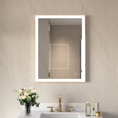 24 in. W x 32 in. H Aluminium Framed Rectangular LED Light Bathroom Vanity Mirror