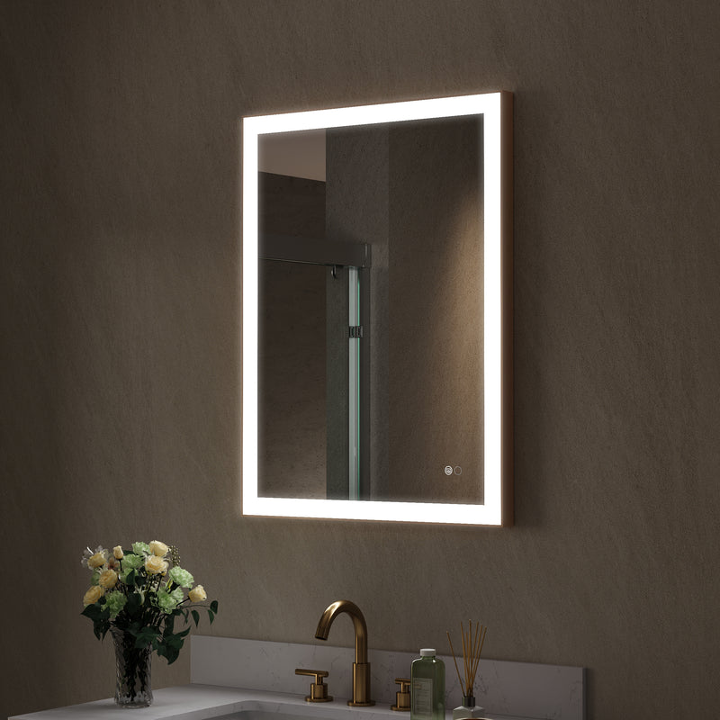 24 in. W x 32 in. H Aluminium Framed Rectangular LED Light Bathroom Vanity Mirror
