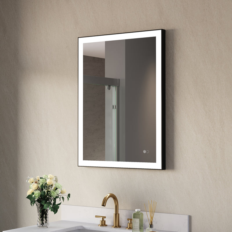 24 in. W x 32 in. H Aluminium Framed Rectangular LED Light Bathroom Vanity Mirror