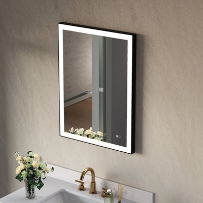 24 in. W x 32 in. H Aluminium Framed Rectangular LED Light Bathroom Vanity Mirror