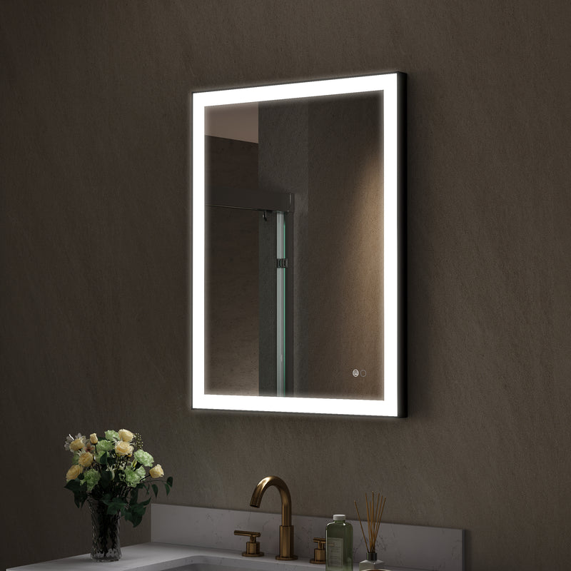 24 in. W x 32 in. H Aluminium Framed Rectangular LED Light Bathroom Vanity Mirror
