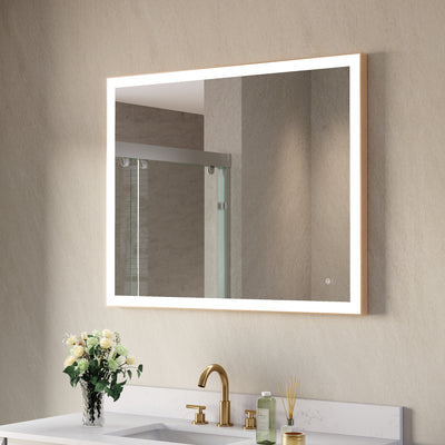 40 in. W x 32 in. H Aluminium Framed Rectangular LED Light Bathroom Vanity Mirror