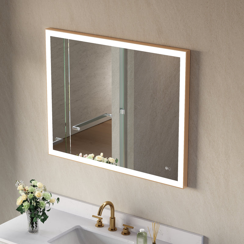 40 in. W x 32 in. H Aluminium Framed Rectangular LED Light Bathroom Vanity Mirror