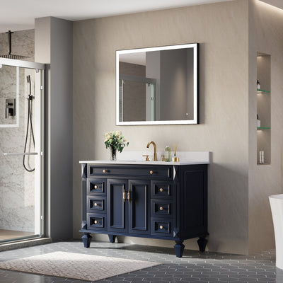 40 in. W x 32 in. H Aluminium Framed Rectangular LED Light Bathroom Vanity Mirror