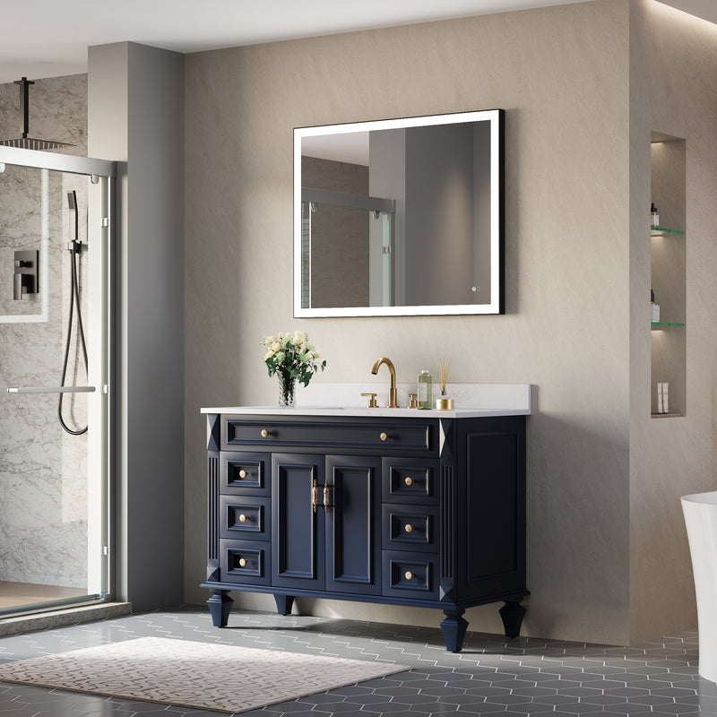 40 in. W x 32 in. H Aluminium Framed Rectangular LED Light Bathroom Vanity Mirror