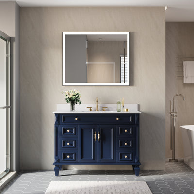 40 in. W x 32 in. H Aluminium Framed Rectangular LED Light Bathroom Vanity Mirror