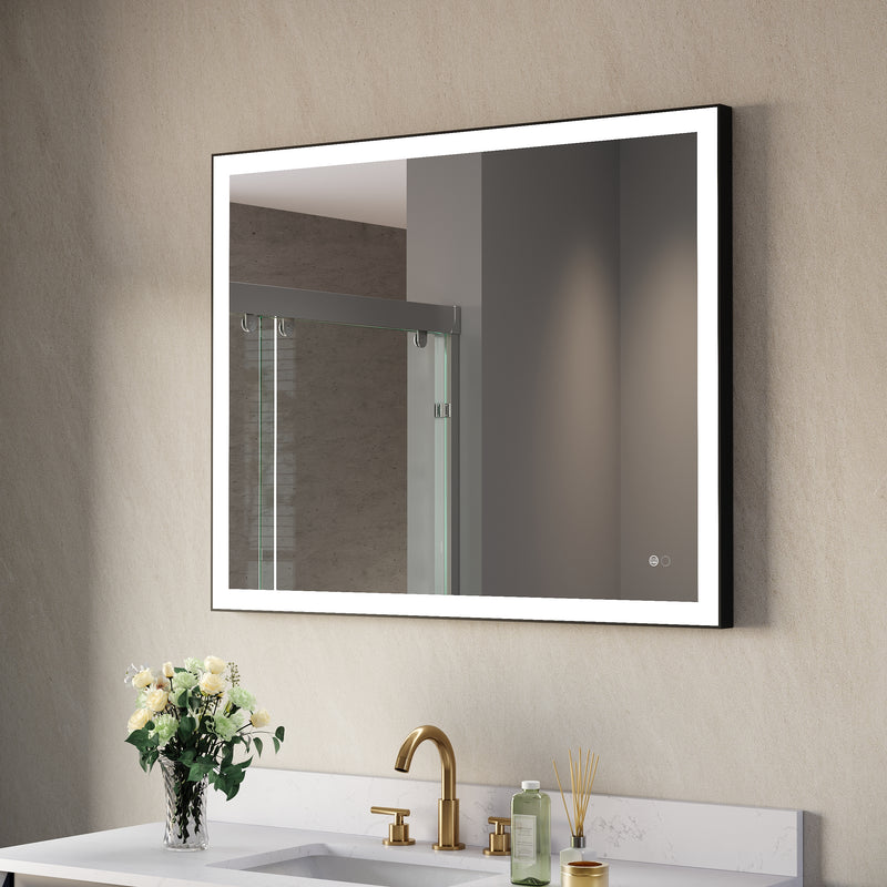 40 in. W x 32 in. H Aluminium Framed Rectangular LED Light Bathroom Vanity Mirror
