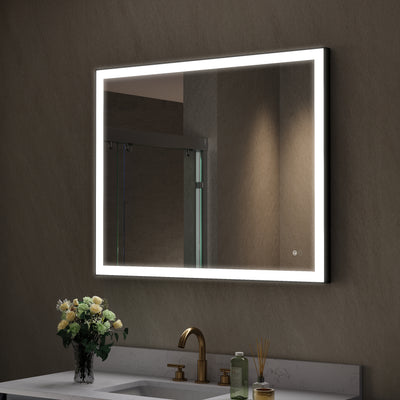 40 in. W x 32 in. H Aluminium Framed Rectangular LED Light Bathroom Vanity Mirror