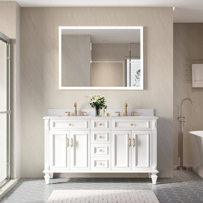 48 in. W x 36 in. H Aluminium Framed Rectangular LED Light Bathroom Vanity Mirror