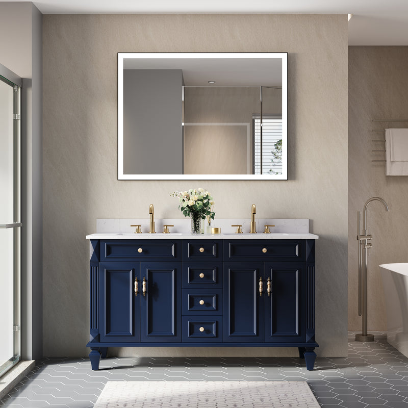 48 in. W x 36 in. H Aluminium Framed Rectangular LED Light Bathroom Vanity Mirror