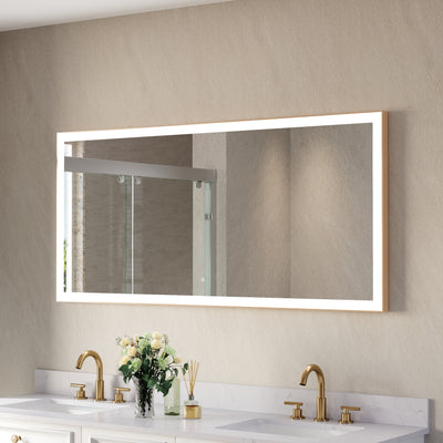 60 in. W x 28 in. H Aluminium Framed Rectangular LED Light Bathroom Vanity Mirror