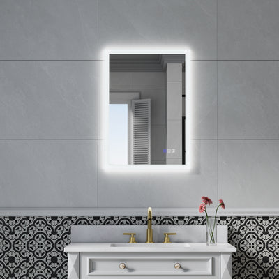 20-in W x 28-in H LED Lit Mirror Rectangular Fog Free Frameless Bathroom Vanity Mirror