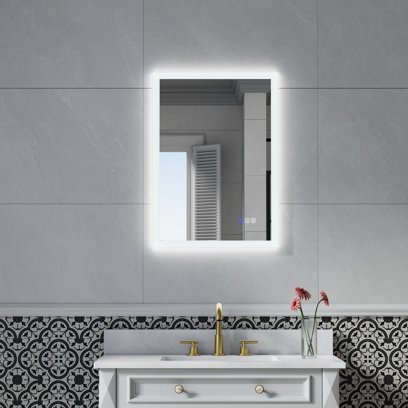 20-in W x 28-in H LED Lit Mirror Rectangular Fog Free Frameless Bathroom Vanity Mirror