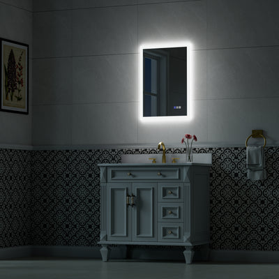 20-in W x 28-in H LED Lit Mirror Rectangular Fog Free Frameless Bathroom Vanity Mirror