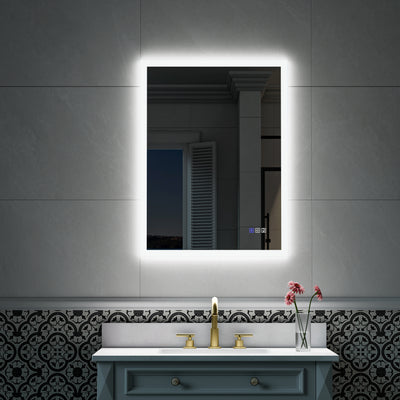24-in W x 32-in H LED Lit Mirror Rectangular Fog Free Frameless Bathroom Vanity Mirror