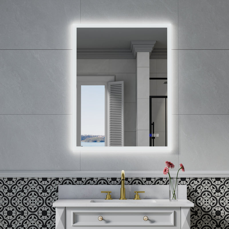 28-in W x 36-in H LED Lit Mirror Rectangular Fog Free Frameless Bathroom Vanity Mirror