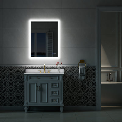 28-in W x 36-in H LED Lit Mirror Rectangular Fog Free Frameless Bathroom Vanity Mirror