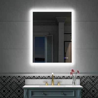 28-in W x 36-in H LED Lit Mirror Rectangular Fog Free Frameless Bathroom Vanity Mirror