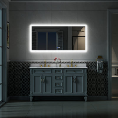60 in. W x 28 in. H LED Light Mirror Rectangular Fog Free Frameless Bathroom Vanity Mirror