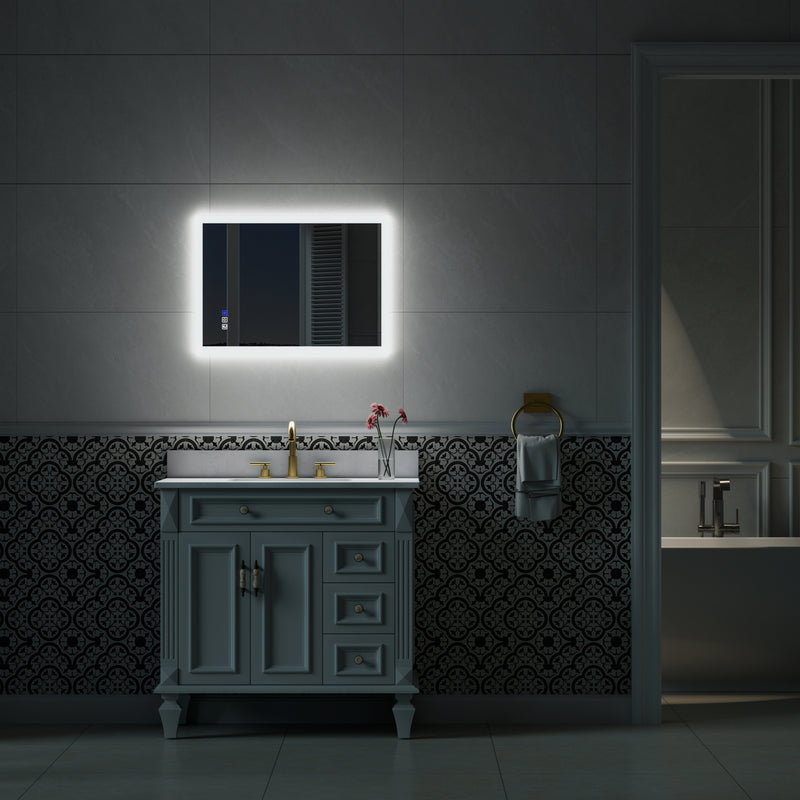 20-in W x 28-in H LED Lit Mirror Rectangular Fog Free Frameless Bathroom Vanity Mirror