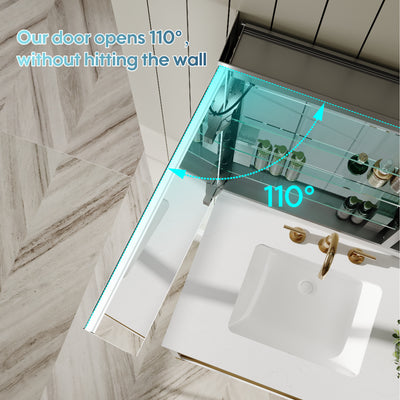 60 in. x 30 in. Rectangular Recessed/Surface Mount Medicine Cabinet with Mirror and LED Light