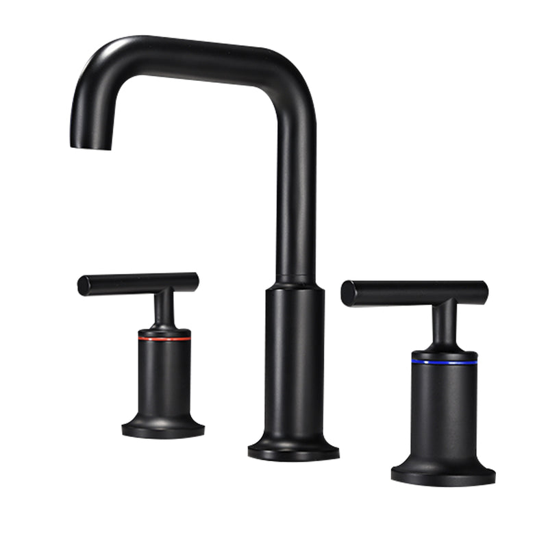 8 in. Widespread 2-Handle Bathroom Faucet with Supply Lines in Matte Black