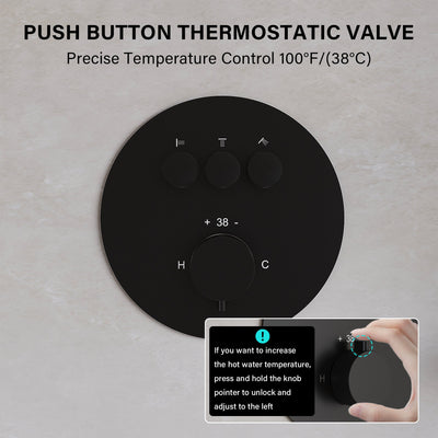 3-Function 10" Round Stainless Steel Shower System with Dual Mounting Options Wall-Mounted & Ceiling-Mounted, Sliding Bar