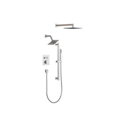 3-Function 10" Stainless Steel Shower System with Dual Mounting Options Wall-Mounted & Ceiling-Mounted, Sliding Bar