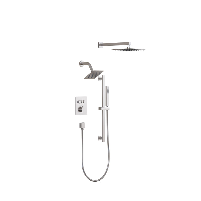 3-Function 10" Stainless Steel Shower System with Dual Mounting Options Wall-Mounted & Ceiling-Mounted, Sliding Bar