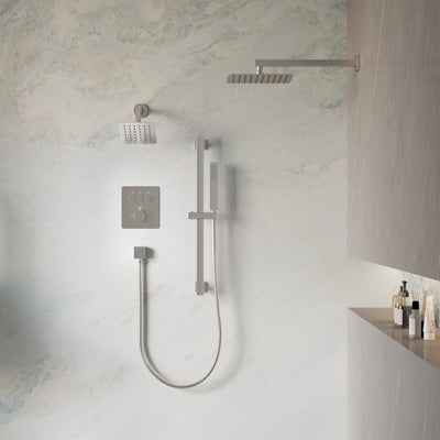 3-Function 10" Stainless Steel Shower System with Dual Mounting Options Wall-Mounted & Ceiling-Mounted, Sliding Bar